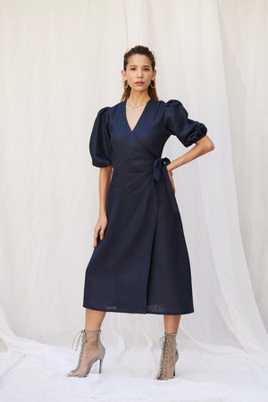 linen wrap dress for summer